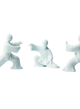 新中式风太极人物陶瓷样板摆件