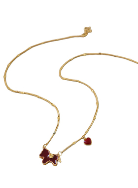 新年红滴油马上有钱花锁骨链