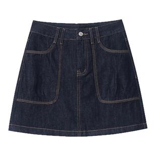 木岸muan北岛半裙夏季新款休闲怀旧系列复古短裙半身裙女F8-1105