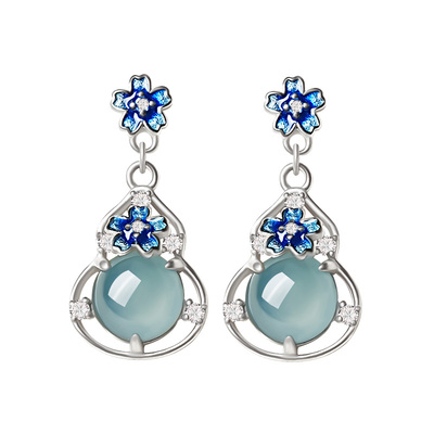 宫里上新天然正品翡翠葫芦耳钉