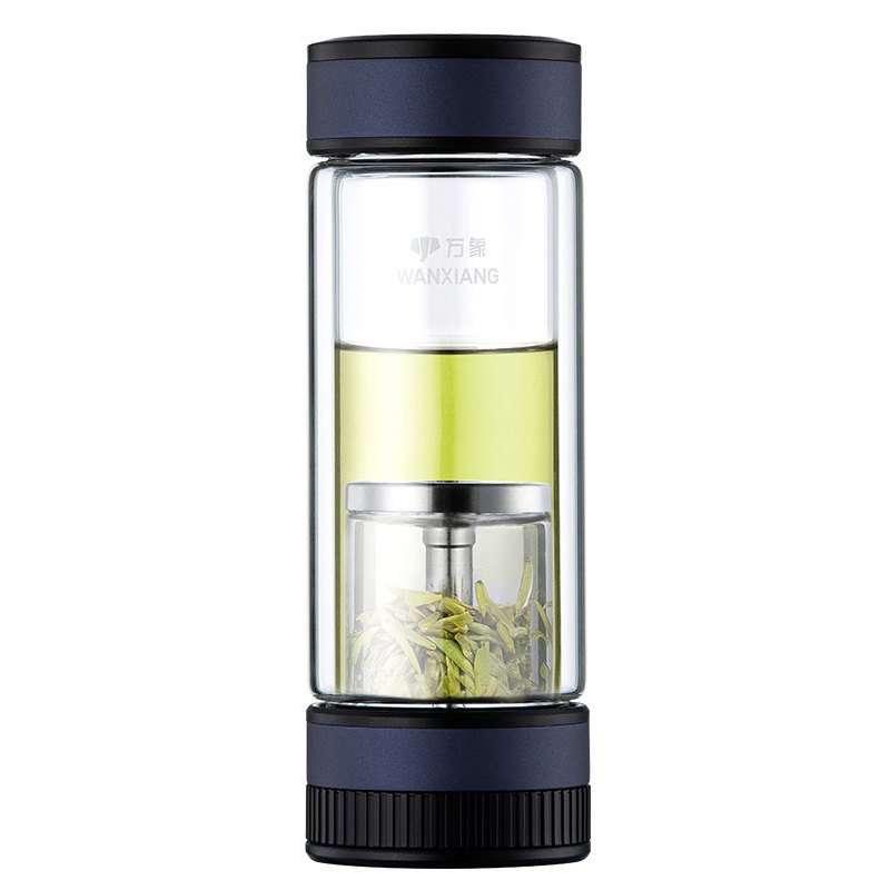 万象茶水分离手工烧制加厚玻璃杯