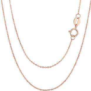 潮宏基O字链18K金玫瑰金素链项链红白黄彩金锁骨链配链百搭礼物