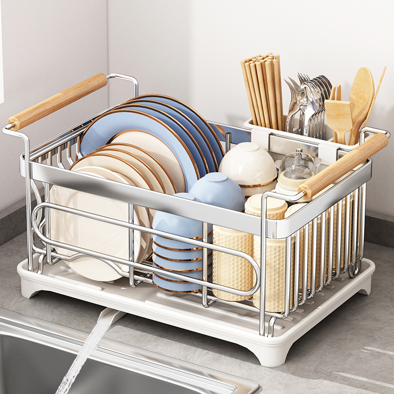 新款碗碟收纳架沥水碗架厨房置物架不锈钢碗盘碗筷放碗盘子沥水篮