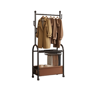 衣帽架落地家用可移动晾衣架简易室内挂衣服架子多功能衣裤一体架