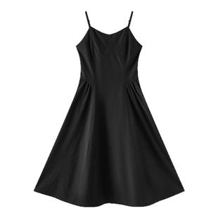 陈都灵丨森马吊带连衣裙女气质纯色百搭时尚2025夏新款简约风口袋