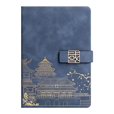 笔记本本子加厚高颜值中国风国潮a5日记本工作会议b5记录本高档复古风老师学生皮面日记本logo记事文创大气