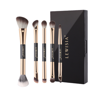 露薇雅耀金系列双头化妆刷眼影刷便携化妆刷便携小套初学者化妆刷