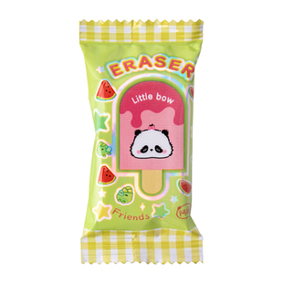 一正创意学生文具阿困熊雪糕橡皮擦的干净少碎屑 幼儿园搞怪文具学生趣味熊猫雪糕橡皮儿童礼物奖品橡皮擦
