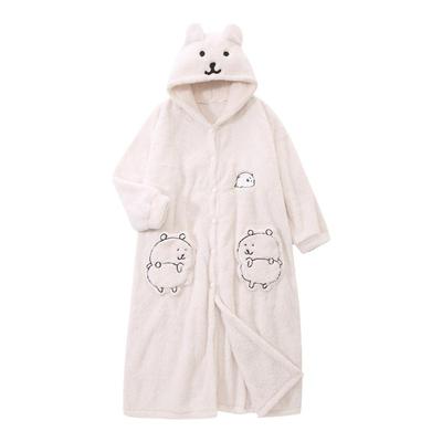 nagano自嘲熊珊瑚绒睡袍