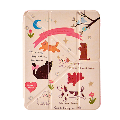 花朵小猫狗苹果ipad11平板保护套