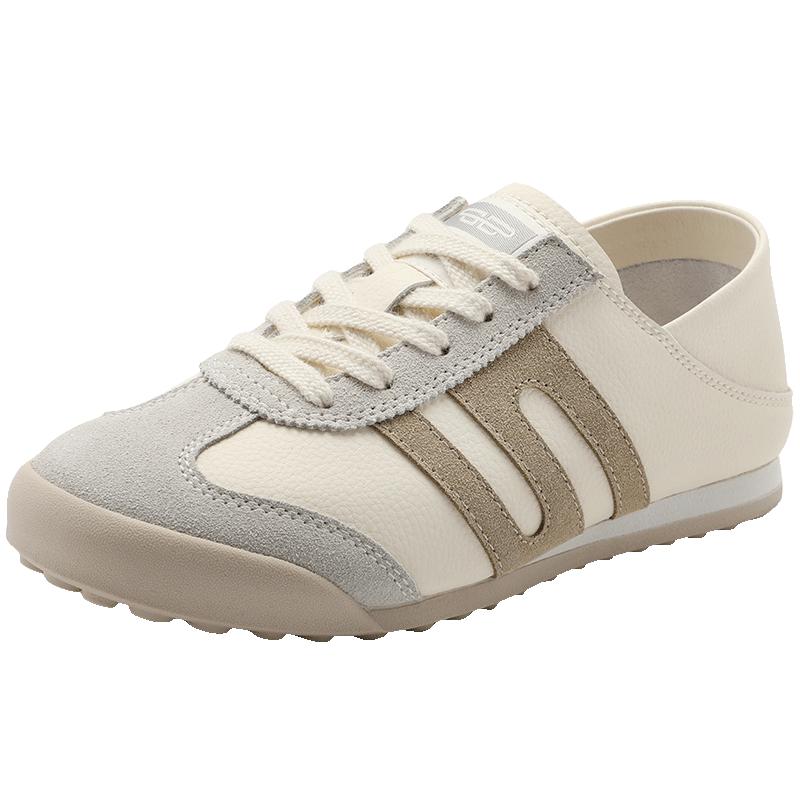 张凌赫周雨彤同款百丽小轻甘2.0复古银色德训鞋新款阿甘运动休闲