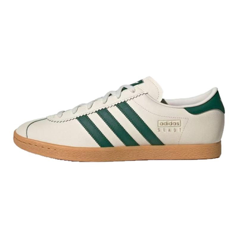 Adidas三叶草白绿复古T头德训鞋