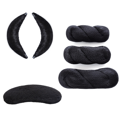 汉服古风圆牛角麻花包发髻可揉捏