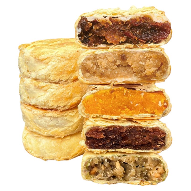 伯香村黄庄酥皮月饼五仁咸蛋黄家常下午茶休闲解馋充饥糕点小吃