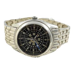 24小时制自动机械手表日晷子午十二时辰八卦纯银腕表可定制