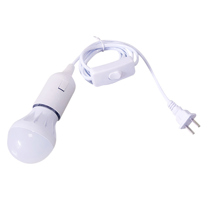 LED节能灯泡灯床头灯带开关插电小夜灯螺口E27灯座DIY灯具吊线灯