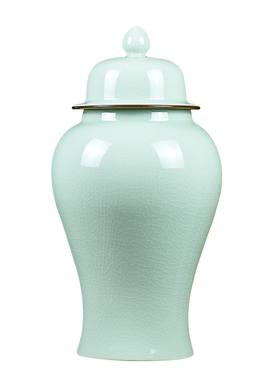 景德镇客厅桌面将军罐摆件大号