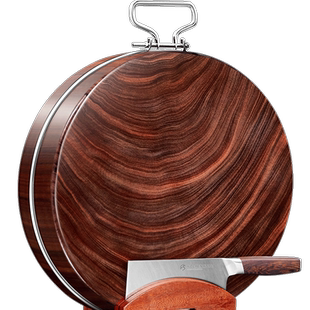 正宗黑铁木砧板实木切菜板抗菌防霉家用案板商用占板加厚圆形菜墩