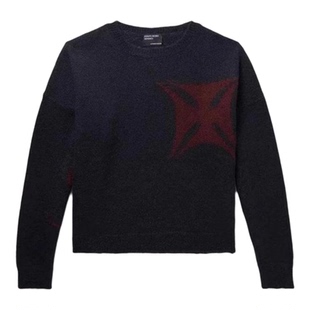 loren李圣俊同款ERD忧郁的富二代猩红十字架毛衣针织衫男女毛衣潮