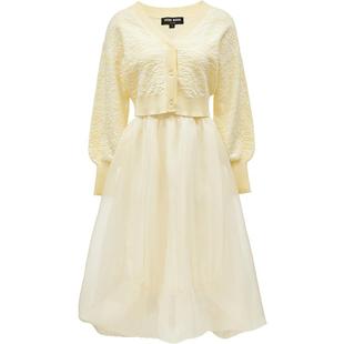 Vero Moda奥莱连衣裙秋季新款甜美纱裙针织衫两件套公主裙子流行