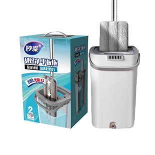 妙洁刮好净家用免手洗拖把干湿两用平板拖带桶拖地神器一拖净33CM