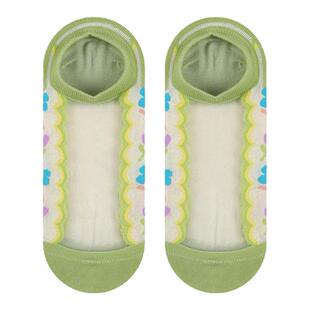 袜子女薄款卡丝袜夏季女式镂空玻璃丝花边水晶船袜吸汗短筒袜中筒