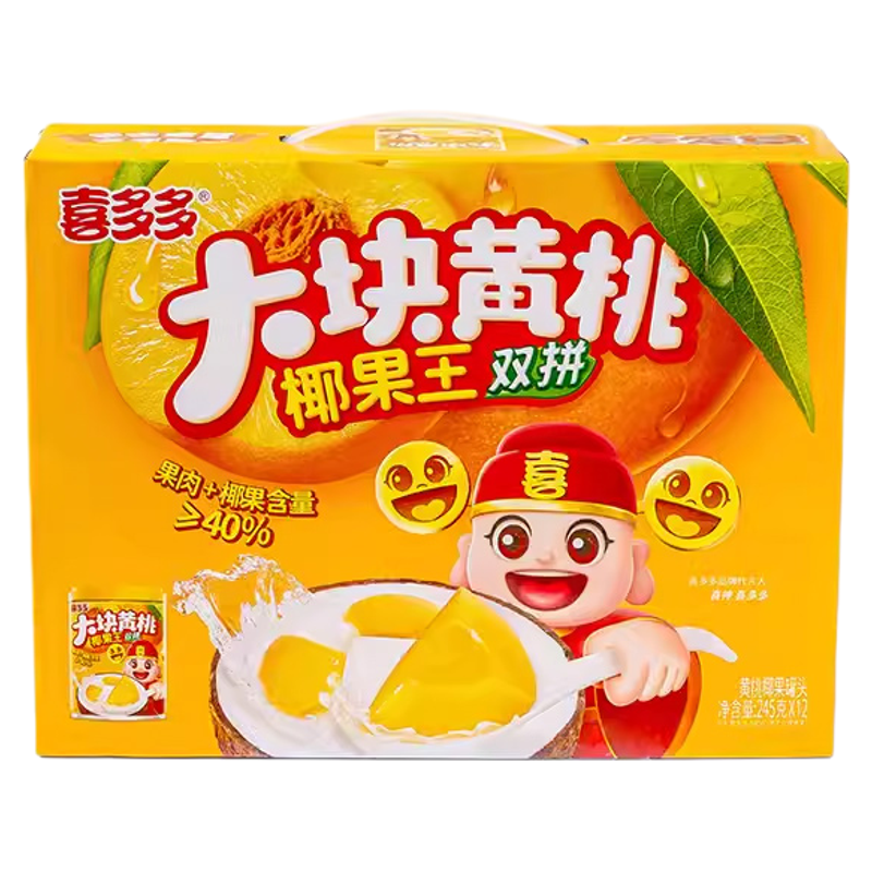 喜多多大块黄桃椰果王双拼6罐装