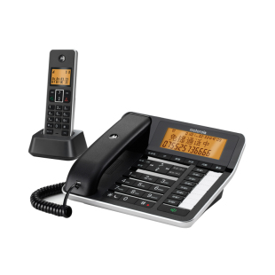 摩托罗拉C7501RC自动录音无绳电话机办公家用子母座机黑名单答录