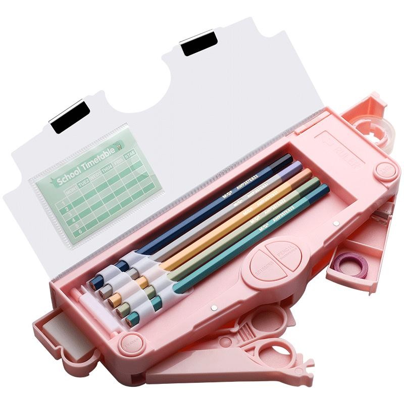 多功能文具盒学生用创意可爱网红笔袋高科技酷男孩自动儿童铅笔盒三年级男生笔盒收纳高级男童双层大容量笔盒