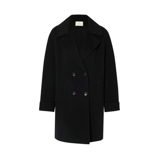 【山羊绒+桑蚕丝】ELSEWHERE珂思商场同款毛呢大衣女长外套冬新款
