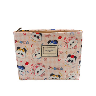 可爱卡通防水帆布化妆包小众原创收纳包包手拿便携洗漱袋护肤品包