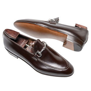 意大利Enzo Bonafe正装皮鞋 手工缝制小牛皮马衔扣loafer乐福男鞋