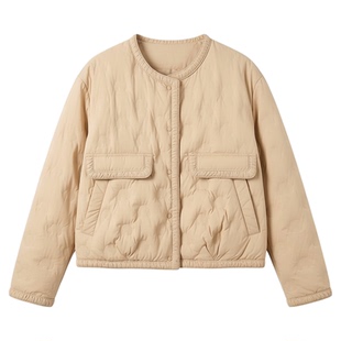 马克华菲小香风羽绒服女轻薄款2026新款冬季保暖气质短款圆领外套