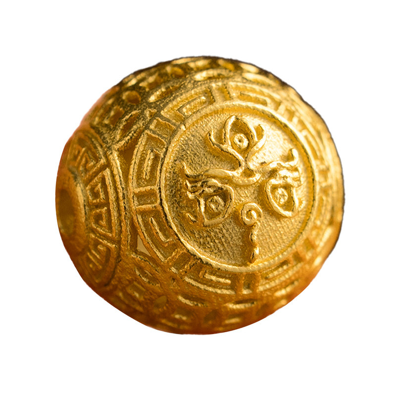 S925纯银镀金黄财神隔珠
