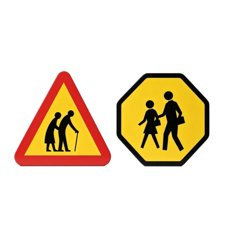 道路交通警示贴纸注意行人贴纸