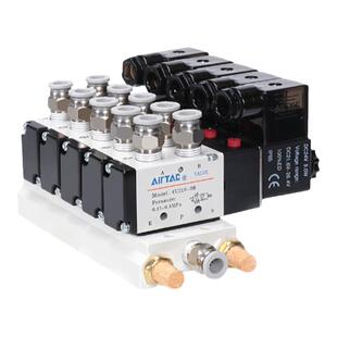 亚德客电磁阀阀组4V21008A 2006B AC220 110 DC24 12V 2F 3F4F5F