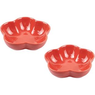 百年酷彩LE CREUSET法国创意花形盘2件套餐具盘子樱花碟家用炻瓷