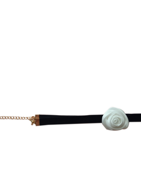 赫本风复古气质小众设计玫瑰花朵丝绒choker锁骨链性感百搭项链女