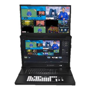 研涛双屏直/导/录播一体机便携式虚拟演播室4K推拉流多平台切换直播台课程教育机即时视频转播设备电脑