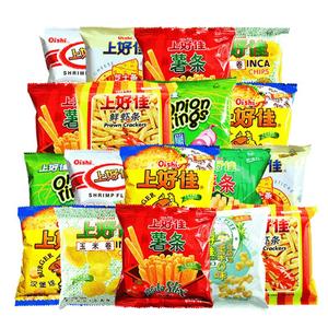 上好佳鲜虾片虾条薯片50包儿童零食大礼包好吃的小吃休闲食品批发