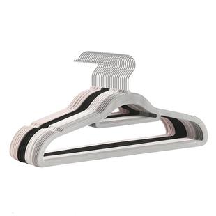 加厚植绒衣架家用防滑无痕绒面日式女士衣柜衣挂38cm塑料可旋转