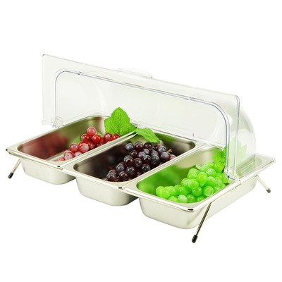 304不锈钢欧式多格带盖自助餐盘