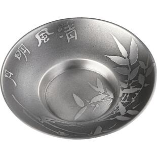 哲明 日式纯锡茶杯垫 复古防滑杯托茶杯托 做旧锡制杯垫茶道零配