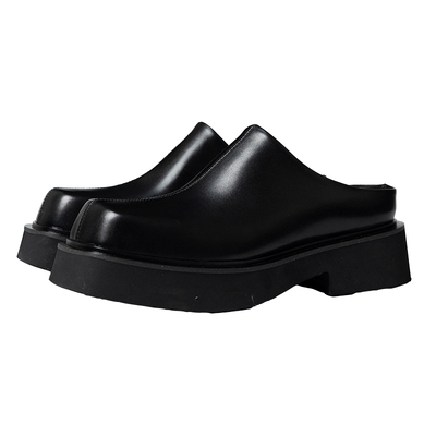 小牛皮德比包头拖鞋男款5cm增高