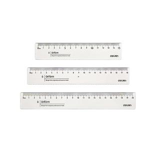 得力透明直尺带波浪线尺子小学生一年级二年级格尺初中生专用儿童多功能绘图15cm2030厘米刻度长尺塑料亚克力