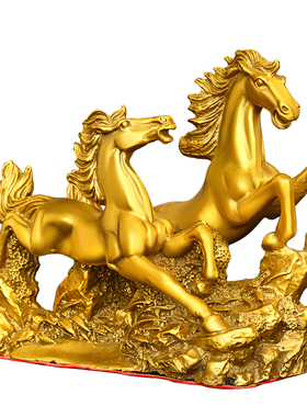 铜马摆件双马奔腾马到成功纯铜