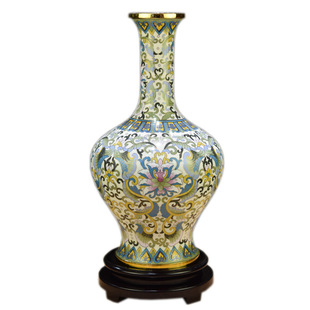 北京珐琅景泰蓝15寸花瓶张向东福运绵长铜胎掐丝工艺客厅玄关摆件