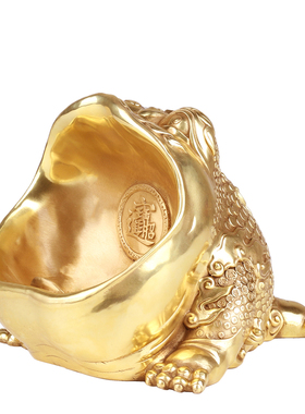 黄铜三足大嘴金蟾摆件招财进宝客厅办公室装饰品吞宝兽中式工艺品