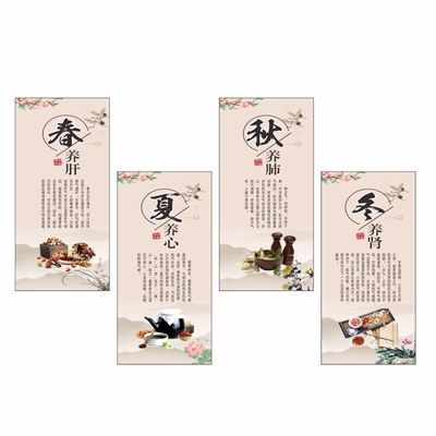 中医养生装饰画四季养生春夏秋冬