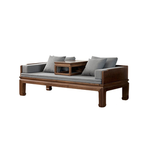 乔吉新中式实木罗汉沙发床抽拉式可伸缩推拉罗汉床卧塌多功能床塌